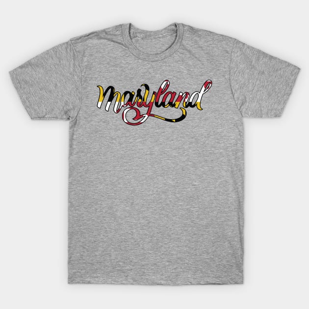 Cute Maryland Flag Script T-Shirt by polliadesign